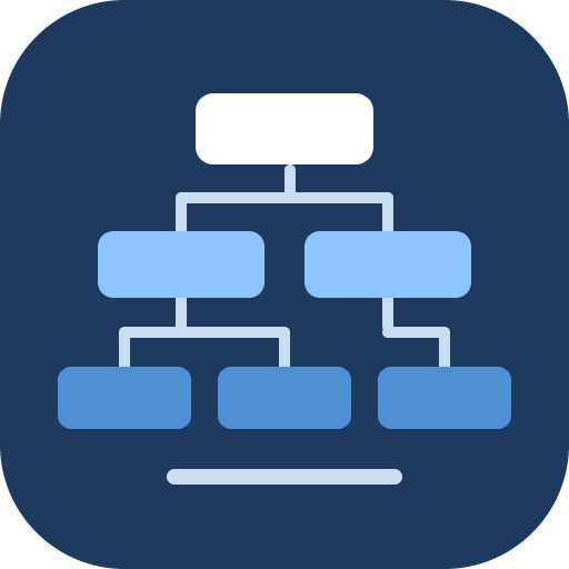 rup-flow logo: an organization tree of boxes